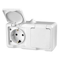 Розетка 2-м ОП Dita 16А IP54 250В с заземл. с крышкой бел. TOKOV ELECTRIC