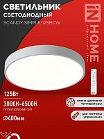 Светильник светодиодный SCANDY SIMPLE-125RCW 125Вт 3000-6500К 10000лм 230В 400х50мм с пультом ДУ бел