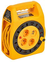 Удлинитель на катушке 3х15м с заземл. Industrial УК15 2P+PE 3х1.5кв.мм USBх2 LED термозащита IEK IN-