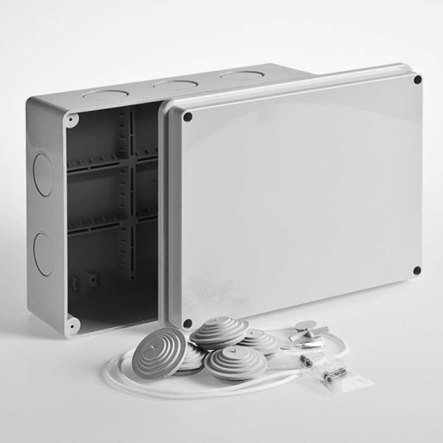 Коробка распределительная ОП 240х195х90мм IP65 без гермет. Ruvinil Коробка распределительная ОП 240х195х90мм IP65 без гермет. Ruvinil