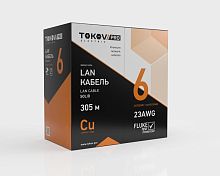 Кабель витая пара U/UTP 4х2х24AWG(0.57мм) кат.6 LSZH TOKOV PRO Fluke tested (м) TOKOV ELECTRIC TKP-C