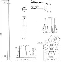 Комплект крепежа для ОСф/ОГСф-0;4 (болт М20х160 кл. пр. 8.8 - 8шт; гайка М20 - 32 шт; шайба М20 - 32